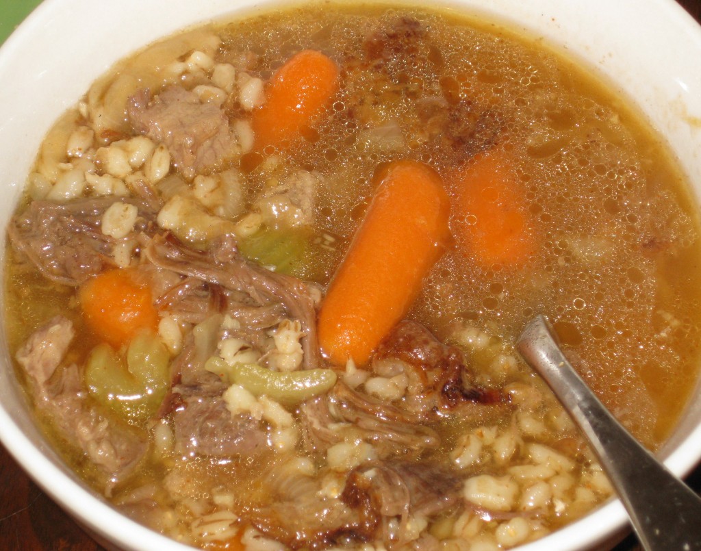 Beef and Barley Soup from Homemade Beef Stock