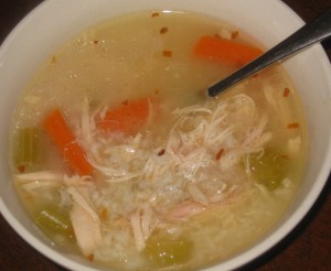 Lemony Chicken with Rice Soup